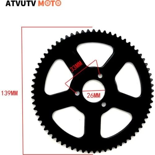25H 26mm 68 teeth Rear Sprocket For 2 Stroke Mini ATV 47cc 49cc Pocket Bike Quad 4 Wheeler Scooter
