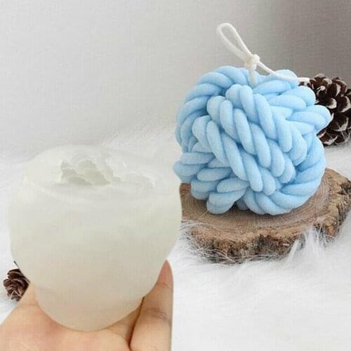 3D Soap Making Wax Mould Yarn Ball Shape Candles Mold Soap Aromatherapy For Handmade Silicone DIY Candle Molds Accessories