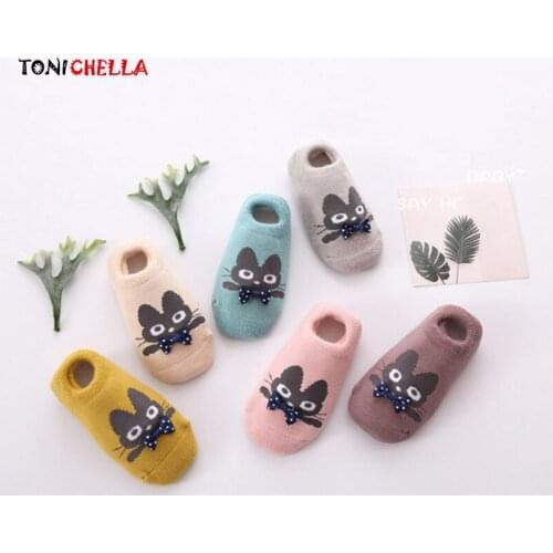 6 Pairs/lot Baby Socks Cotton Infant Anti Slip Short Thicken Warm Cartoon Pattern Winter Autumn Newborns Toddler Sock CL5081
