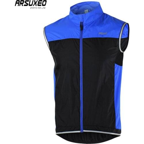 ARSUXEO Quick Dry Cycling Vest Man Bike Clothes Reflective Bicycle Vest with Pocket MTB Vest Breathable Sports Vest