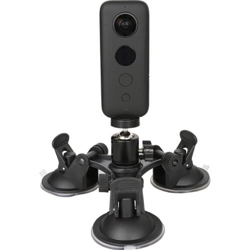 Triple Cup Camera Suction Mount w/Ball Head for Insta360 One X/X2 Yi 4K/Sony/Suction Cup Car Holder Window Mount Accessory