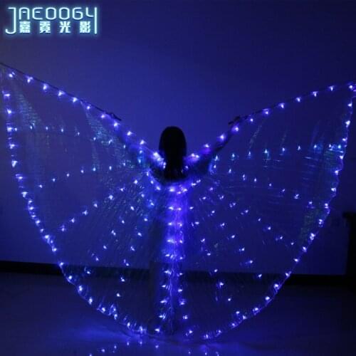 Free Shipping LED Glowing Wings Ballet Dance Stage Dancing Performance Fluorescent Wings Halloween Lights Clothes Props