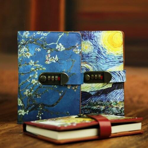 Vintage Password Lock Notebook For Women Man Diary Notepad A5 Note Book Stationery Gift Traveler School Journal