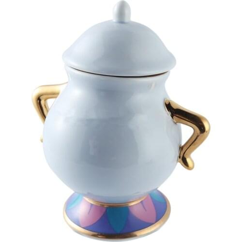 Beauty and The Beast Tea Set Sugar Bowl Home Tableware Tea Coffee Tool Genuine Cartoon Ceramic Caster Pot