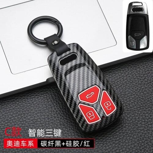 Carbon fiber ABS Key Case Cover For Audi A1 A3 A4 A5 Q7 A6 C5 C6 A4 A6 A3 Q5 Q3 Q7 Q8 A7 A8