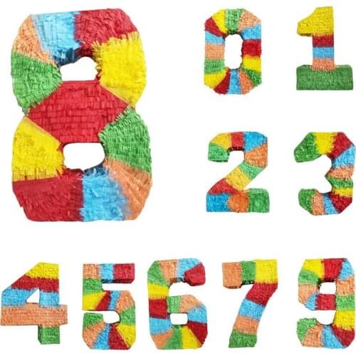 Number Pinata DIY Happy Birthday Theme Paper Kids Favors Game Gifts Toys For Children Birthday Party Gifts Decoration Supplies