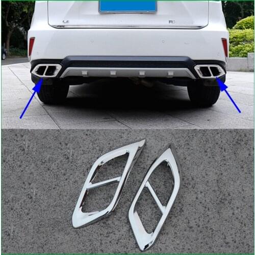 For LEXUS RX300 RX200T 2010-2018 Stainless Steel Tail Throat Rear Dual Exhaust End Pipe Tip Sticker Sequins Cover Trim