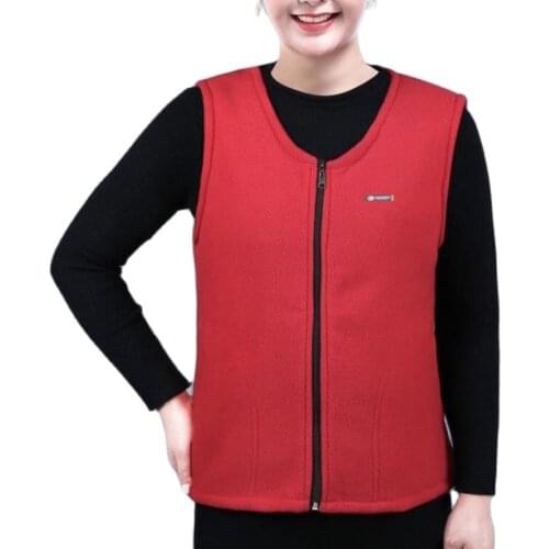Fleece Waistcoat Sleeveless Zipper Jacket Middle-Aged Women Autumn Soft Clothing Fashion Solid Color Coat Plus Size XL-4XL