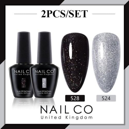 NAILCO 2 colors 15ML set Gel Nail Polish Vernis Semi Permanent UV LED Nail Art Gel Supplies For Professinals Soak Off top coat