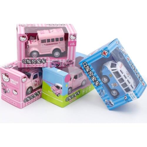 Hot Sale Top Quality Q Mini Alloy Toy acoustic-optic back force Cat Car Pull back car Cute Kitty Boy Gift Present Toys Model