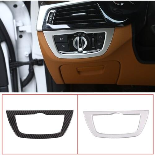ABS Chrome Car Styling Headlight Switch Frame Trim Cover Decorative Sticker For BMW 5 Series G30 2017-2021 Interior Accessories