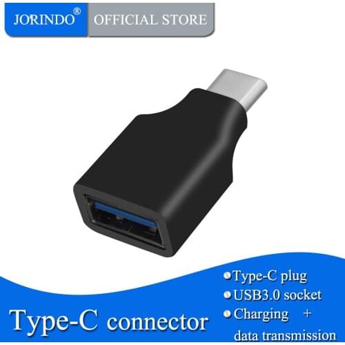 JORINDO USB-C male plug to USB-A female jack Data transfer converter,USB-A male plug to Type-C female jack Charging connector