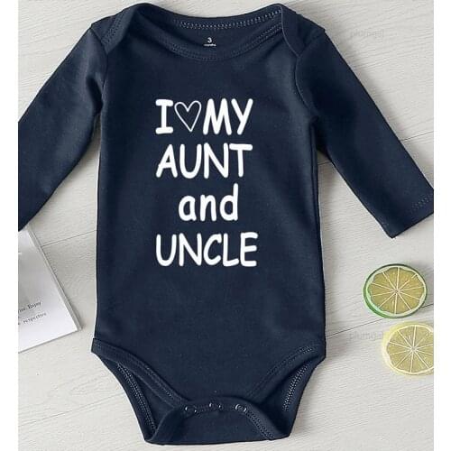 I Love My Aunt and Uncle Printed Children Jumpsuits New Born Baby Items Summer Infant Clothes Romper for Babies Girls Outfits