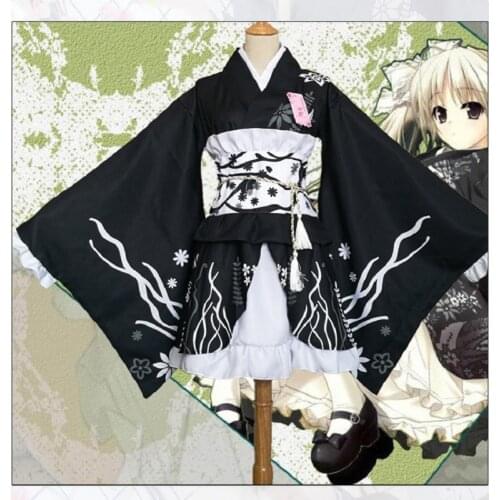 Yosuga no Sora Cosplay Costume Sora Kasugano Kimono Lolita Dresses Japanese Summer Festival Kimono Women Dress