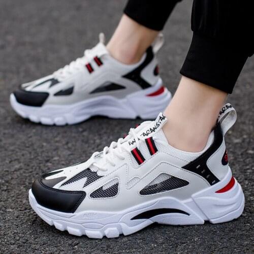 Men Shoes Tennis Sneakers New Lace-Up Splice Sports Casual Shoes Dad Shoes Student Running Shoes Sneakers Men