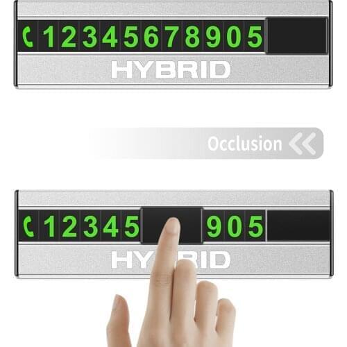 Car Metal Hidden Temporary Parking Card Phone Number Card Plate for Toyota Hybrid Accessories Car Styling