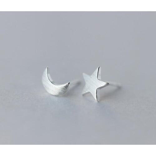 Fashion Matte Star and Moon Earrings For Women Simple Earrings charm pretty gift jewelry