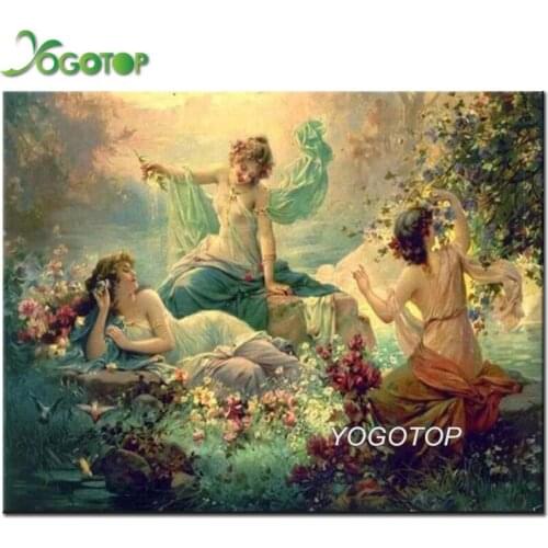 Full 5D Diy Diamond Painting vintage woman 3D Diamond Embroidery mermaid Art Rhinestone mosaic Picture European girl YY1991