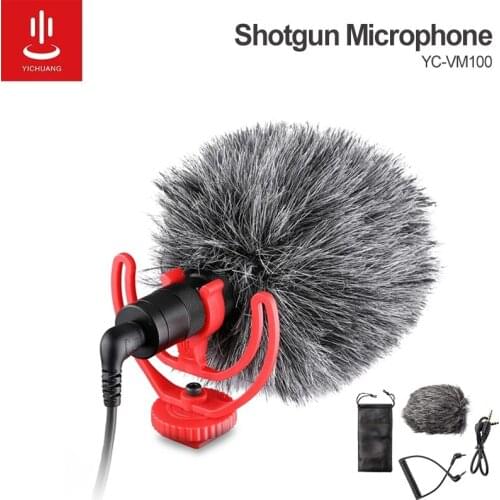 YICHUANG 3.5mm Audio Plug Professional Camera Recording Microphone cardioid mic for Camera DSLR Digital Smartphone Volg MM1