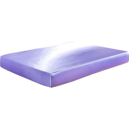 Satin Silk Fitted Sheet On Elastic Band Solid Color Mattress Cover Bed Sheets 8 Size Drap Housse de Matela Queen King Bed Sheet
