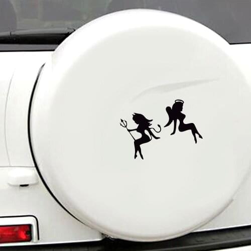 Removable Devil Angel Car Sticker Automobile Decal decor waterproof Vinyl Car Rear window door Sticker decor ANY SIZE HY1757