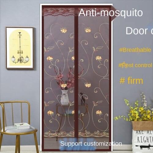 Embroidery Multi Summer Mesh Net Anti Mosquito Insect Fly Curtain Automatic Closing Door Screen Kitchen magnetic mosquito screen