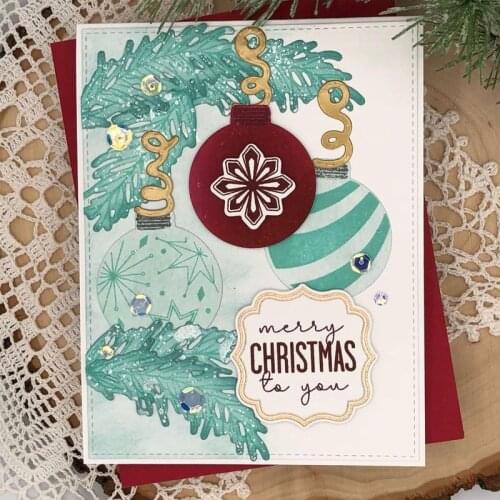 Christmas Ball Happy Holidays Metal Cutting Dies Matching Clear Silicone Stamp Scrapbooking Card Making New Stencil 2020