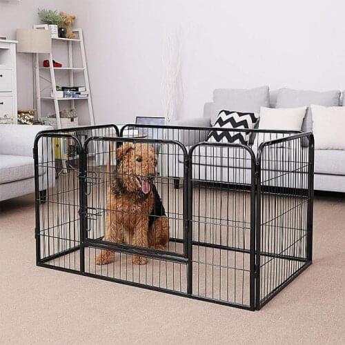 Foldable Pet Playpen Iron Fences Puppy Kennel House Exercise Training Puppy Kitten Dog Fences Gate Supplies Pet Products HWC
