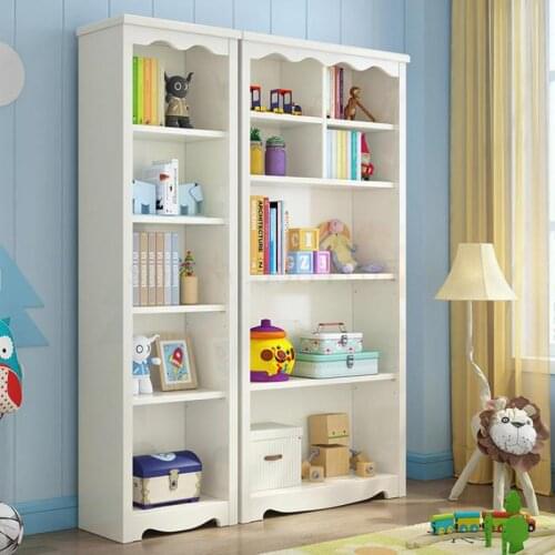 Modern Simple Bookshelf Childrens Bookcase Simple Floor Shelf Solid Wood Storage Shelf Creative Korean Student Bookshelf