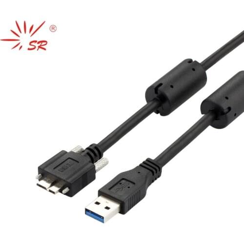 SR Copper Wire USB3.0 flat data line AM-MicroB With screws mobile hard drive cable 0.55M to connect mobile hard disk