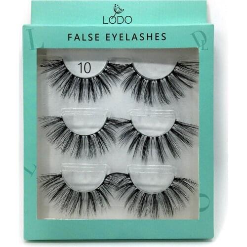 Thick simulation fake eyelashes beautifully packaged handmade 3d three pairs of eye lashes No. 10