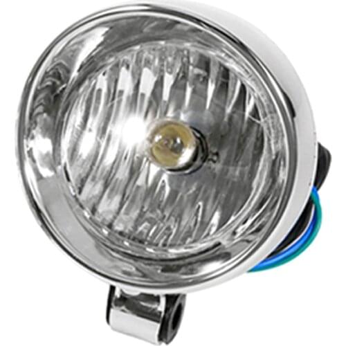 Universal LED Headlight Fog Spot Light Lamp 12V Replacement for Motorcycle (Chrome Shell)