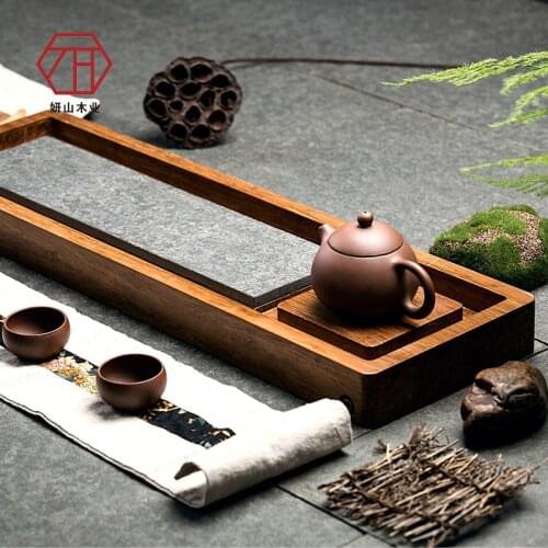 [Yan Mountain] natural bamboo in Wujin wood / stone tea tray revel new Chinese bamboo tea factory wholesale