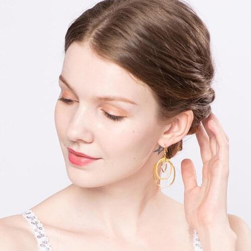 925 Sterling Silver Jewelry Female Luxury Gold Geometric Drop Dangle Earrings for Women Statement Jewel Accessories Gifts