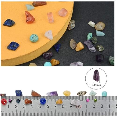 1 Set Natural Irregular Gemstones Beads Kit with Jump Rings Ear Hooks Scissors Lobster Clasps for DIY Jewelry Making