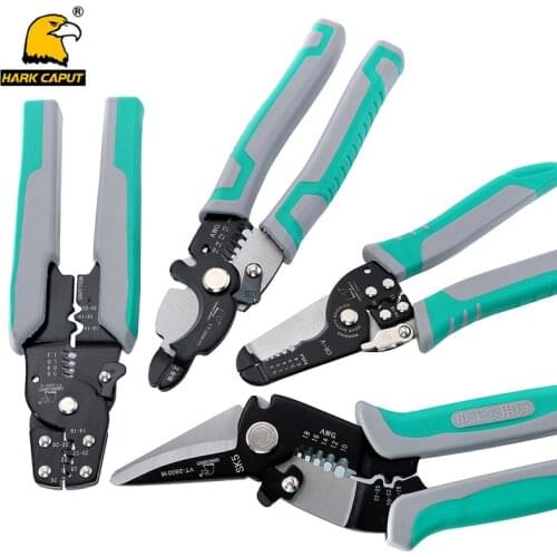 7/8'' Multifunctional Wire Stripper CR-V Cable Cutter Electrician Scissors Stripping Pliers Terminal Crimping Multitul Tool 1PC