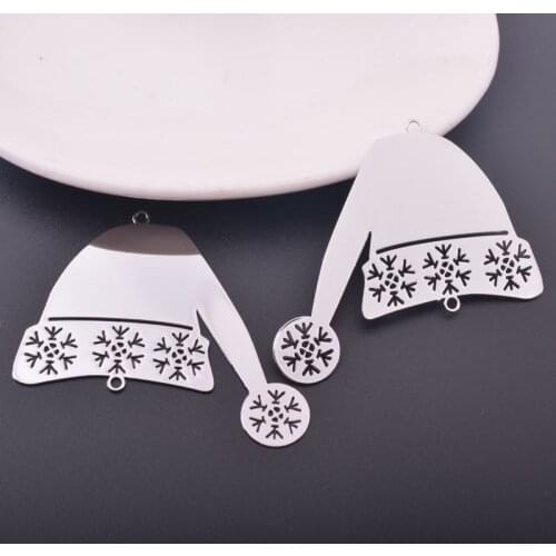 10pcs 49*53mm Brass Hat Connector Christmas Hats Pendant Rhodium plated DIY Jewelry Hang Accessories