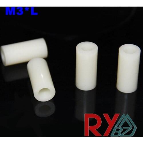 1000pcs/lot ABS Round Spacer / Round Standoff spacer M3*L Length(L)=2~30mm ID=3.2 OD=7
