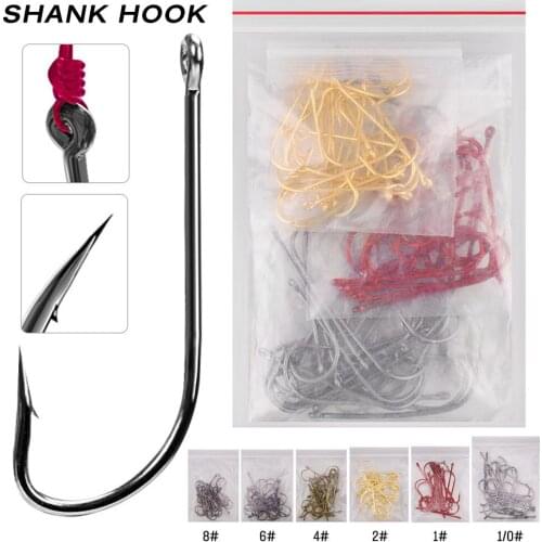 150Pcs/Set Mixed Long Shank Fishing Hook 8#-1/0# Fish Hooks High Carbon Steel Sharp Barbed Offset Narrow Bait Hook Fishhook Kits