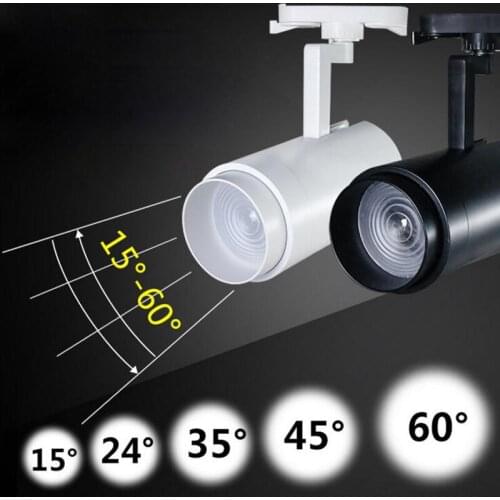 20pcs Track Light Adjustable Focusing track lamp 15W 20W 24W 30W COB track Rail Light Spotlight Fixtures AC85-265V