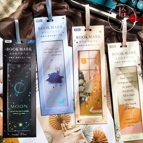 3PC Aesthete Bookmarks PET Ruler Creative Delicate Stationery Gift For Someone Who Likes To Read