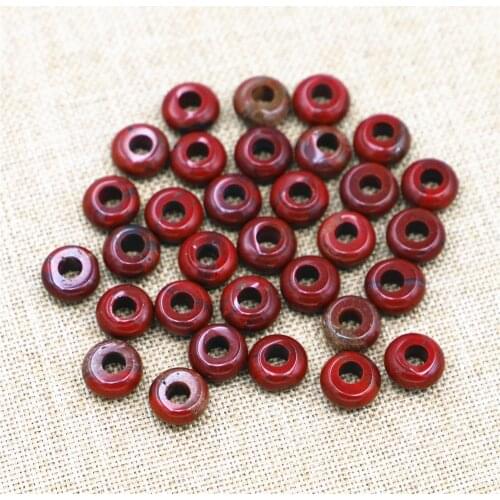 50pcs Natural Stone Beads Abacus Shape Big Hole Agates Beads Loose Bead for Making Jewelry Necklace Hole 4mm 4x10mm