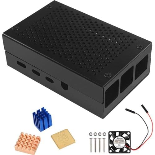 Aokin Raspberry Pi 4 Case Aluminum Case Black Silver Box Metal Enclosure for Raspberry PI 4 Model B Pi 4B Case