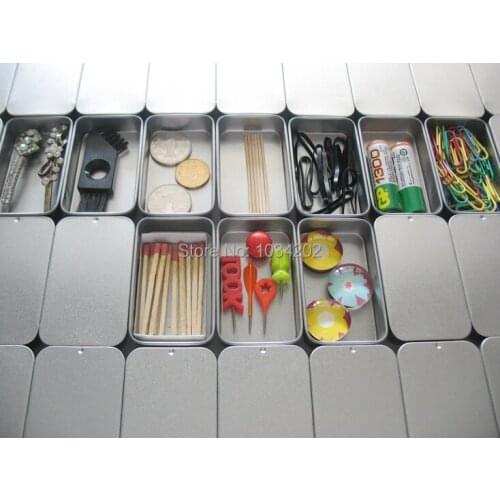 Free Shipping+Wholesale rectangle silver tin box,plain metal storage case bin tea gift box,320pcs/lot