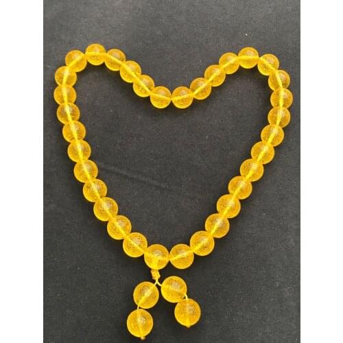 Natural amber bracelet 33 beads Prayer amber bracelets for women men swimming in salt water real amber but heated 14mm