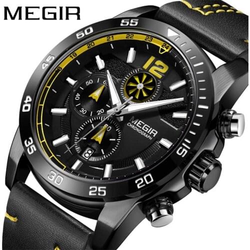 MEGIR New Fashion Watch Men Top Brand Sport Watches Mens Waterproof Quartz Clock Man Casual Military WristWatch Relogio Masculin