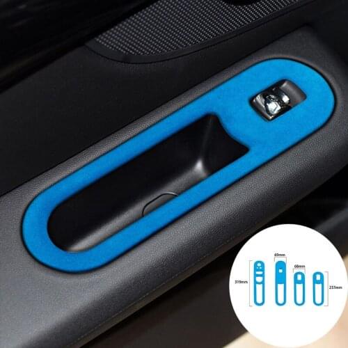 For BMW MINI F54 2015-2020 Alcantara Suede Car Window Lifter Control Frame Switch Armrest Panel Strip Cover Car Trim Stickers