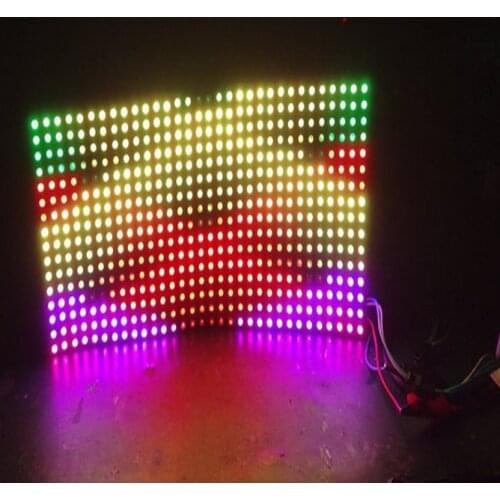 P10mm 16*16 pixels 256leds flexible mini led matrix ws2812 WS2812b LED strip light 144leds/m IC