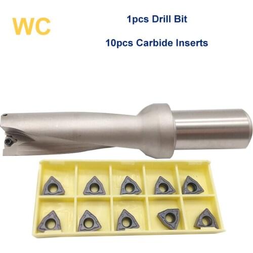 Indexable Insert Drills Bits Set C25 5D WC 14 mm 15mm 16mm 17mm 18mm 19mm 20mm Fast Drilling Shallow Hole U Drill Tool Metal