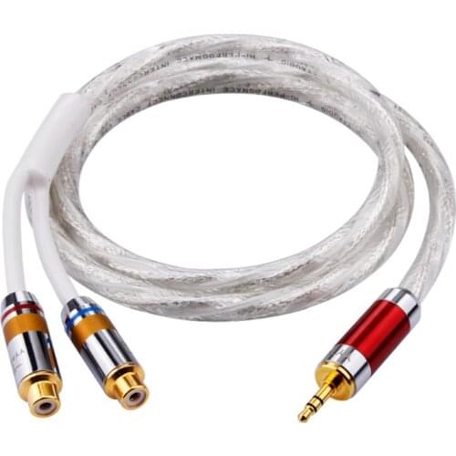 HIFI 3.5 to 2RCA one divide two Cable
